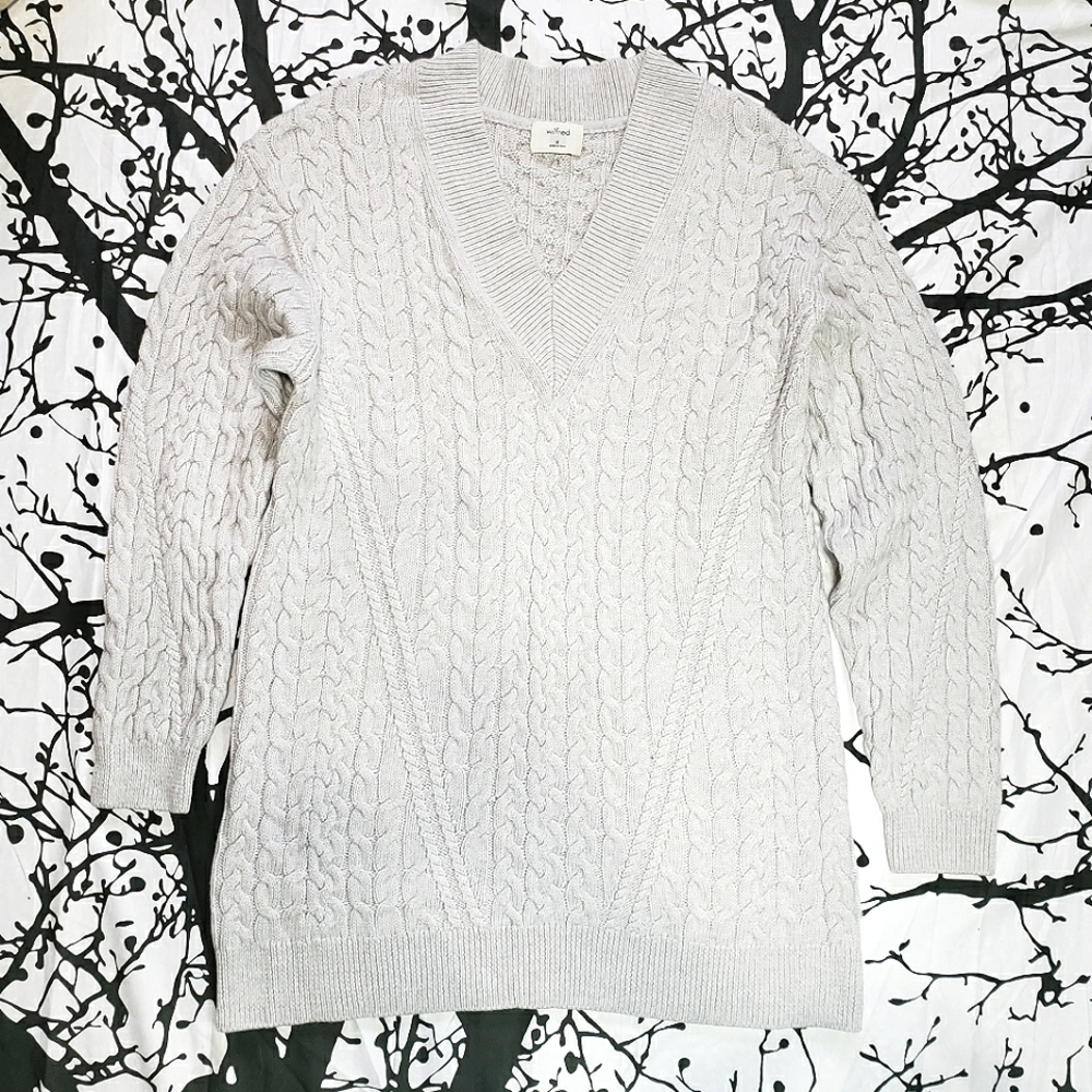 Merino Wool Wilfred Cable Knit Sweater M